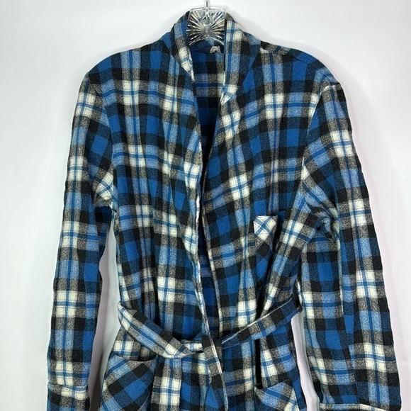 Vintage Wool Of The West Blue Belted Robe Size Medium - Picture 2 of 11